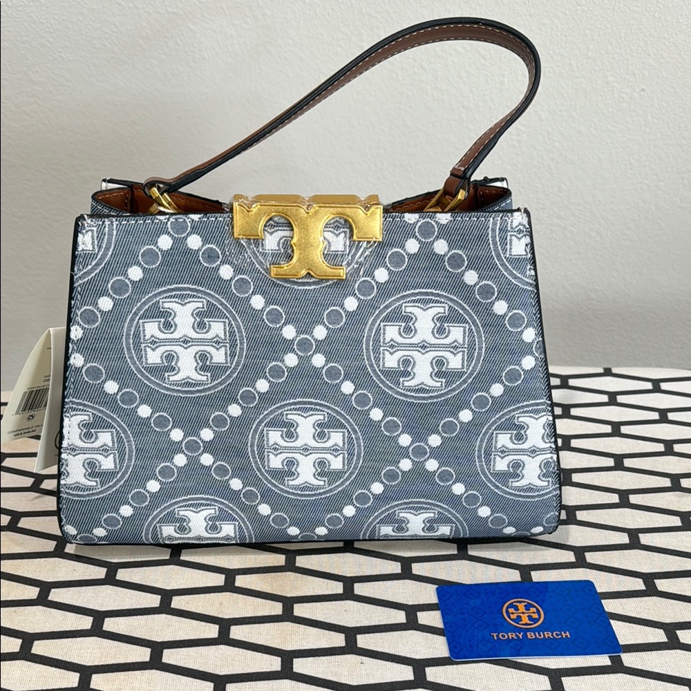 Tory Burch Denim Shoulder Bag with Gold